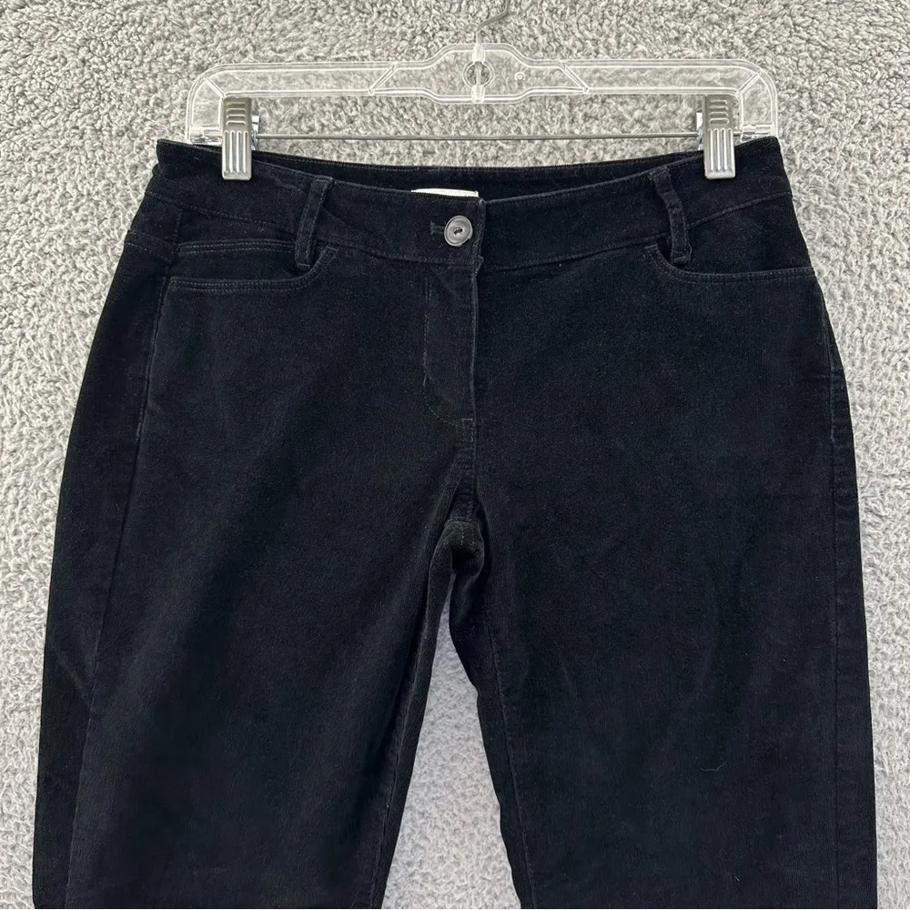 J.‎ Jill Corduroy Mid Rise Slim Straight Leg Pants Black Women's 2 Petite x 28 Size 2P - Image 2