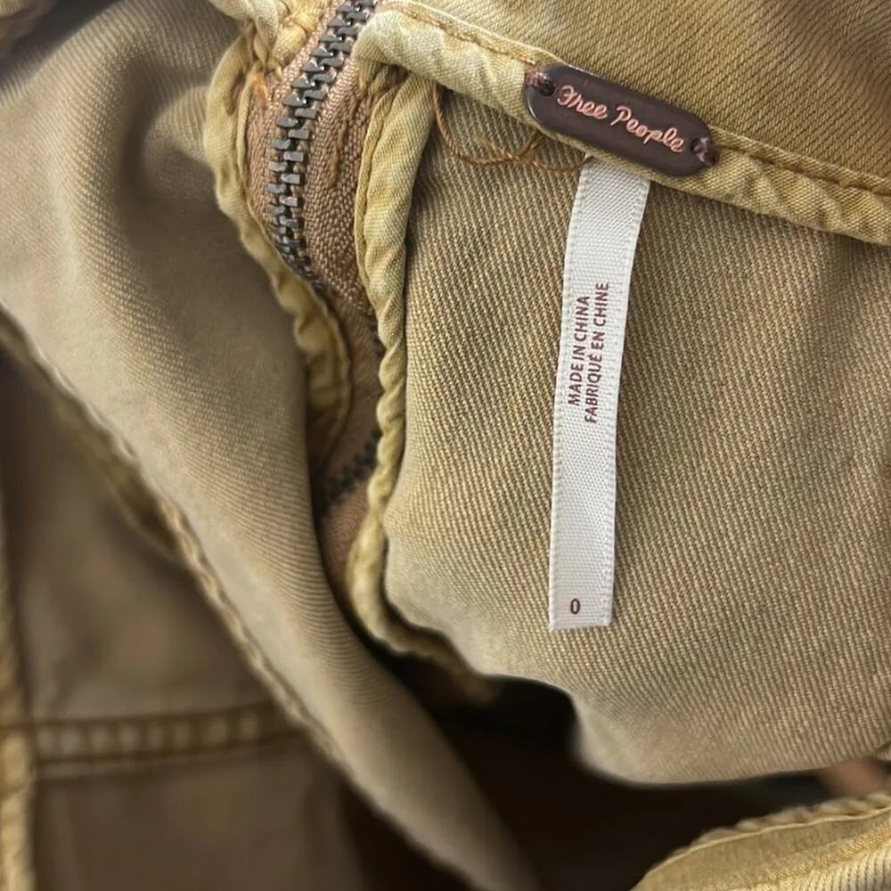 Free People High Waisted Modern Femme Denim Skirt in Golden Yellow - Image 5