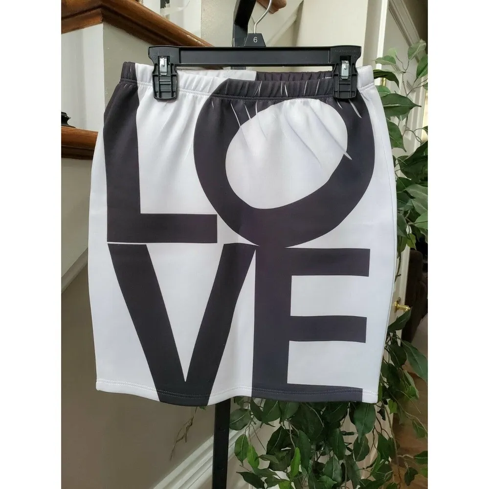 Boutique Topia Women Black & White Polyester Pencil Midi Stylish Skirt Size L Size L - Image 2