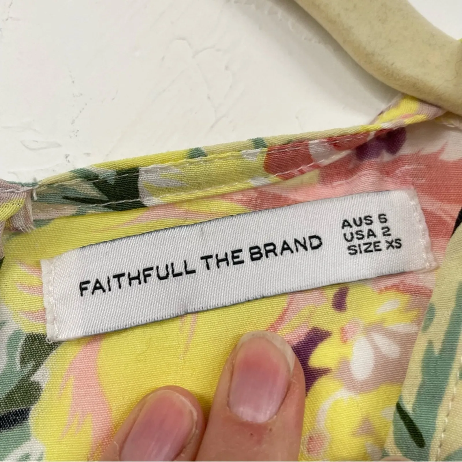 Faithfull The Brand Yellow Pink Floral Romper Womens 2 Puff Short Sleeve Ana - Image 7