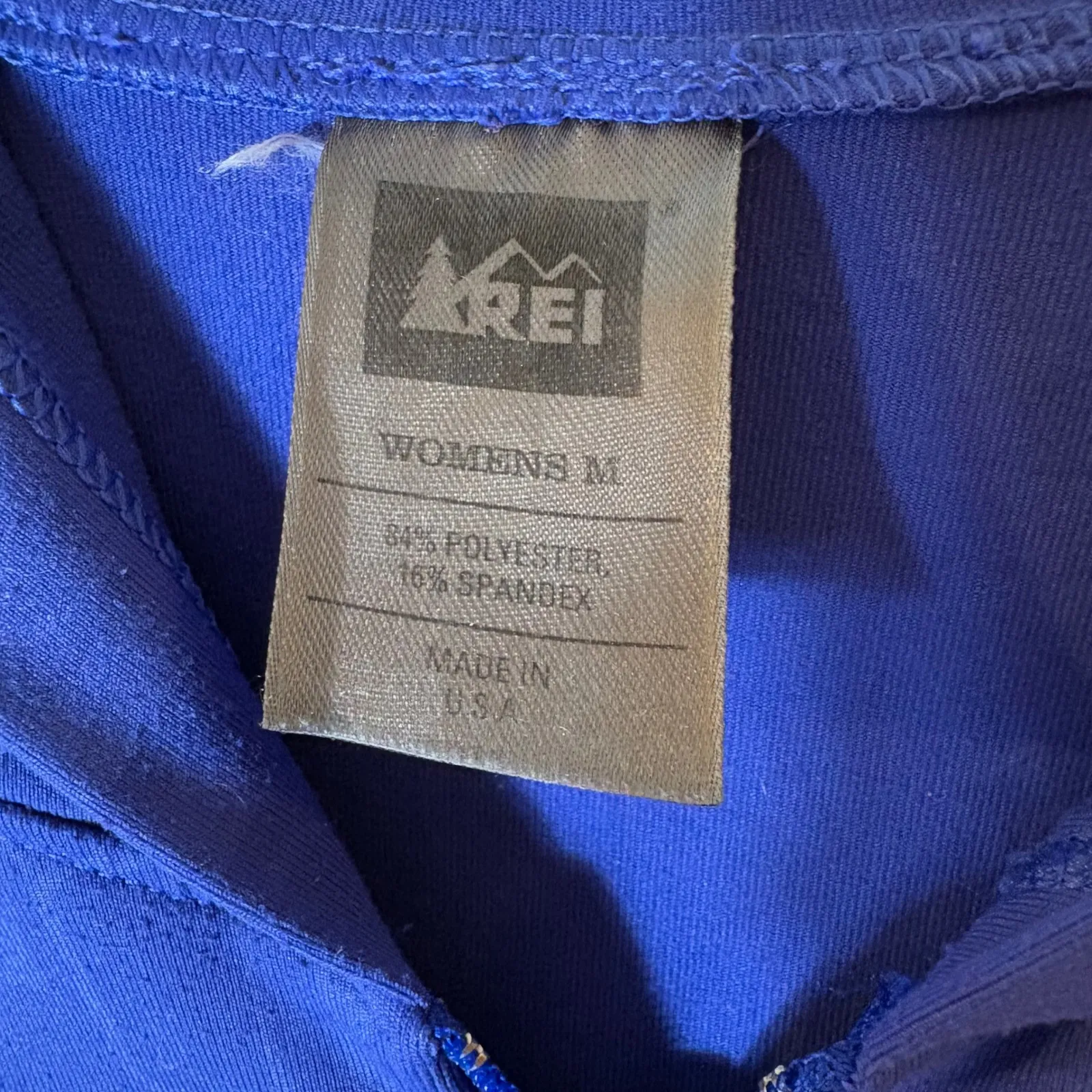 REI Performance Base Layer‎ Hooded Quarter Zip Pullover Size Medium Blue - Image 3
