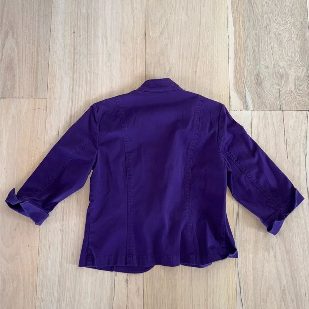 Coldwater Creek Dark Purple Blazer Jacket Size P4 - Image 3