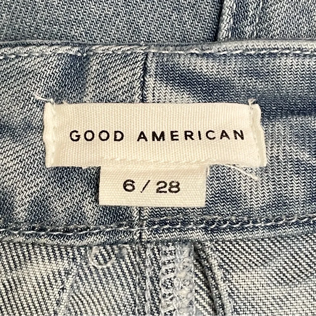 Good American Good Flare Trouser Jeans Light Wash Size 28 Zip Pockets High Rise - Image 12