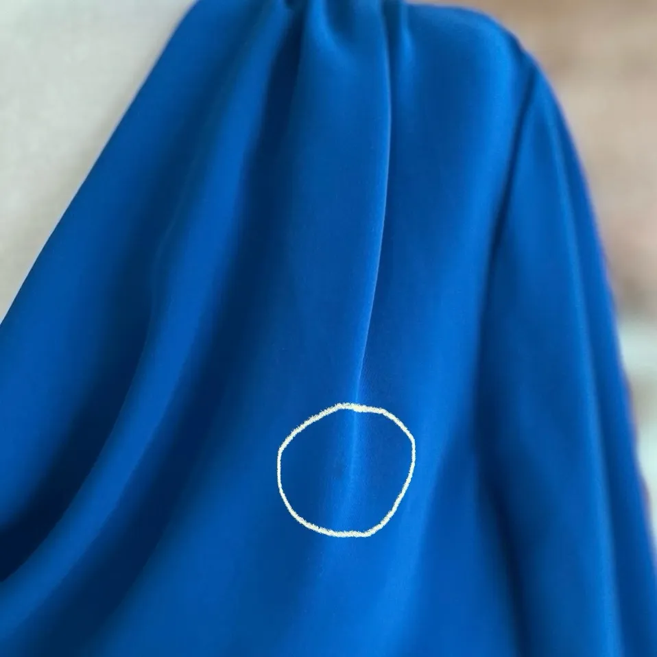 Lands’ End Top Draped Neck Royal Chiffon Blue Blouse 8 Cocktail Party Work Chic - Image 11