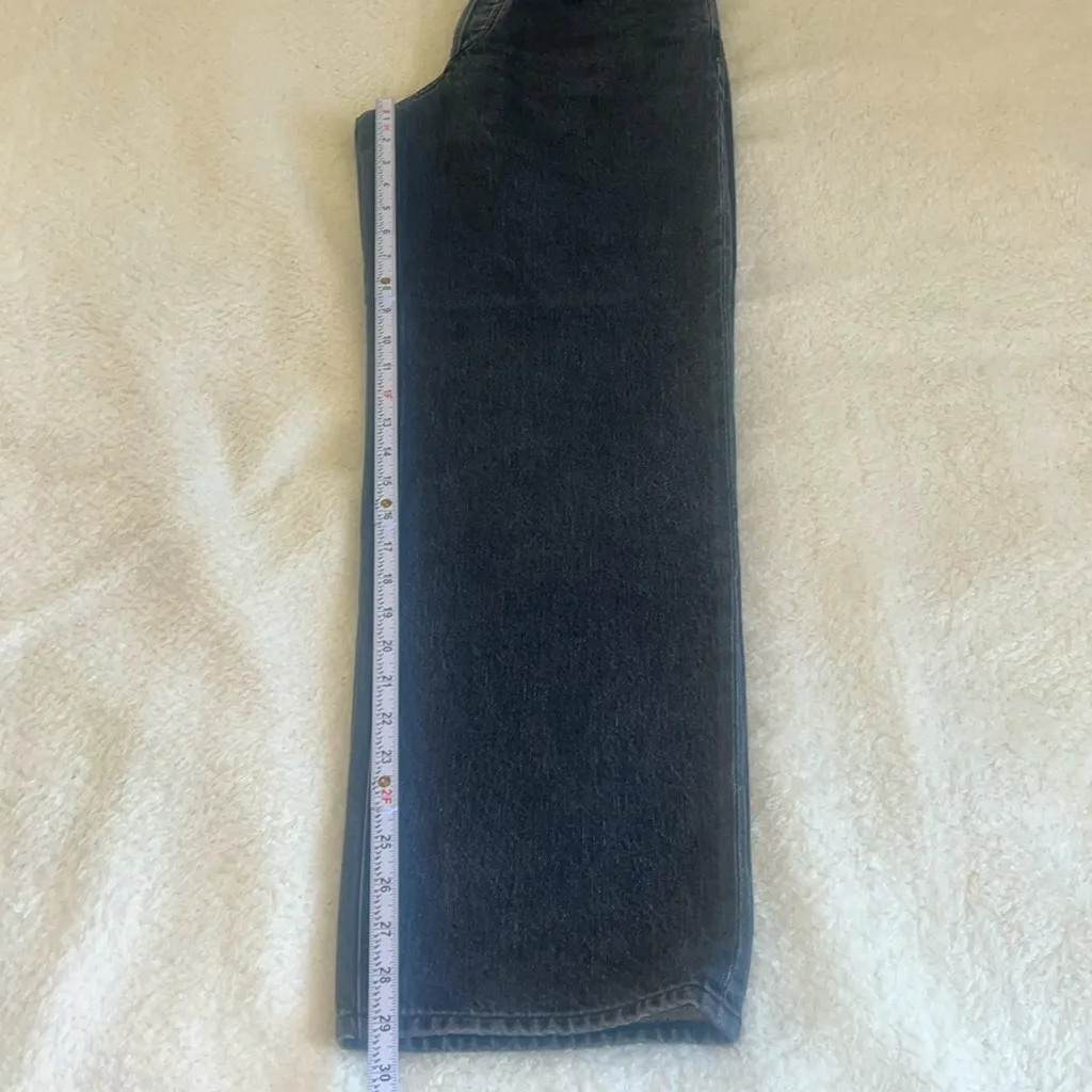 Agolde Echo Taper‎ Jean Flip Waistband Zephyr Wash Black Size 27 NWT - Image 5