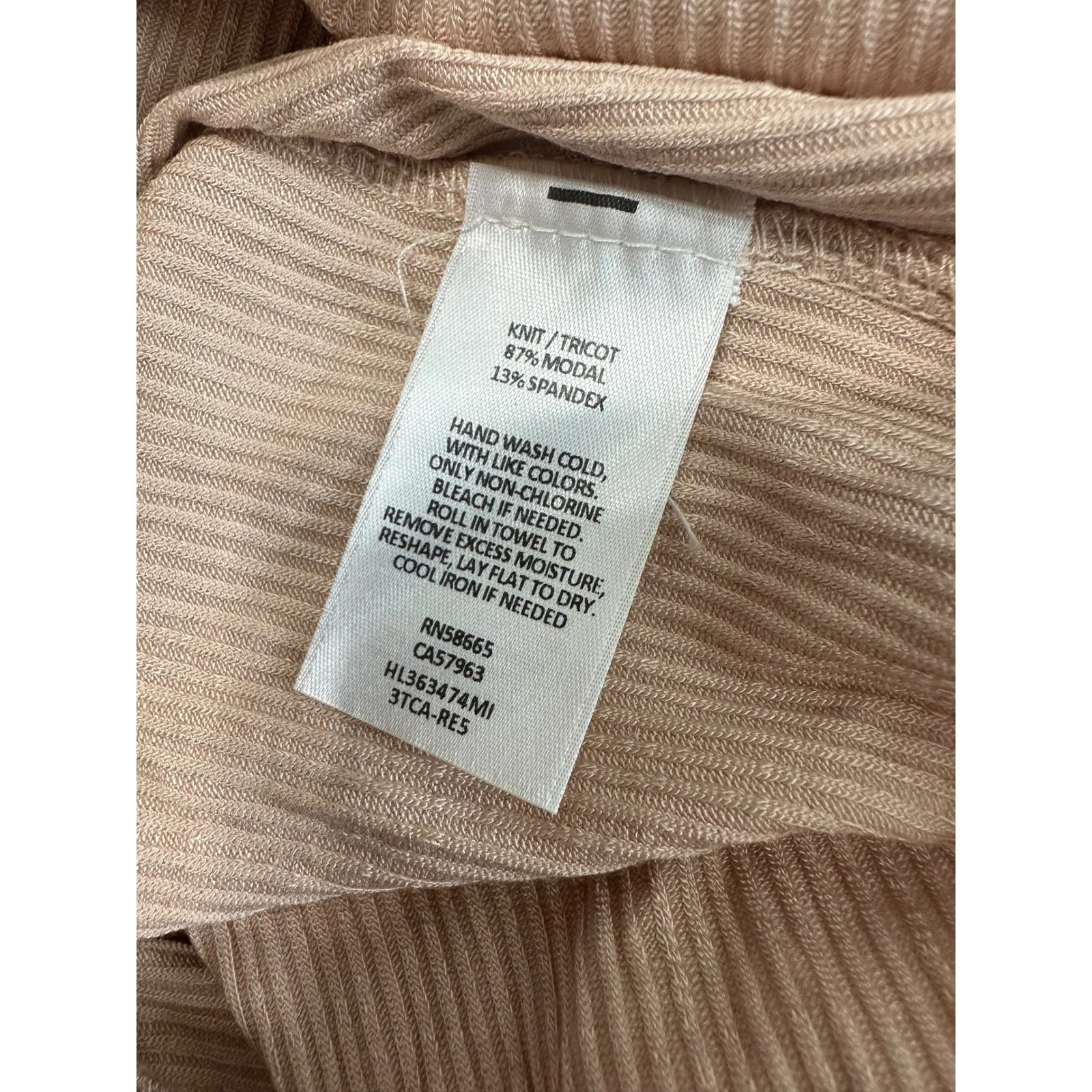 Trouvé Womens Ribbed Knit Bodysuit Long Sleeve Off‎ Shoulder Beige Size S Tan - Image 6