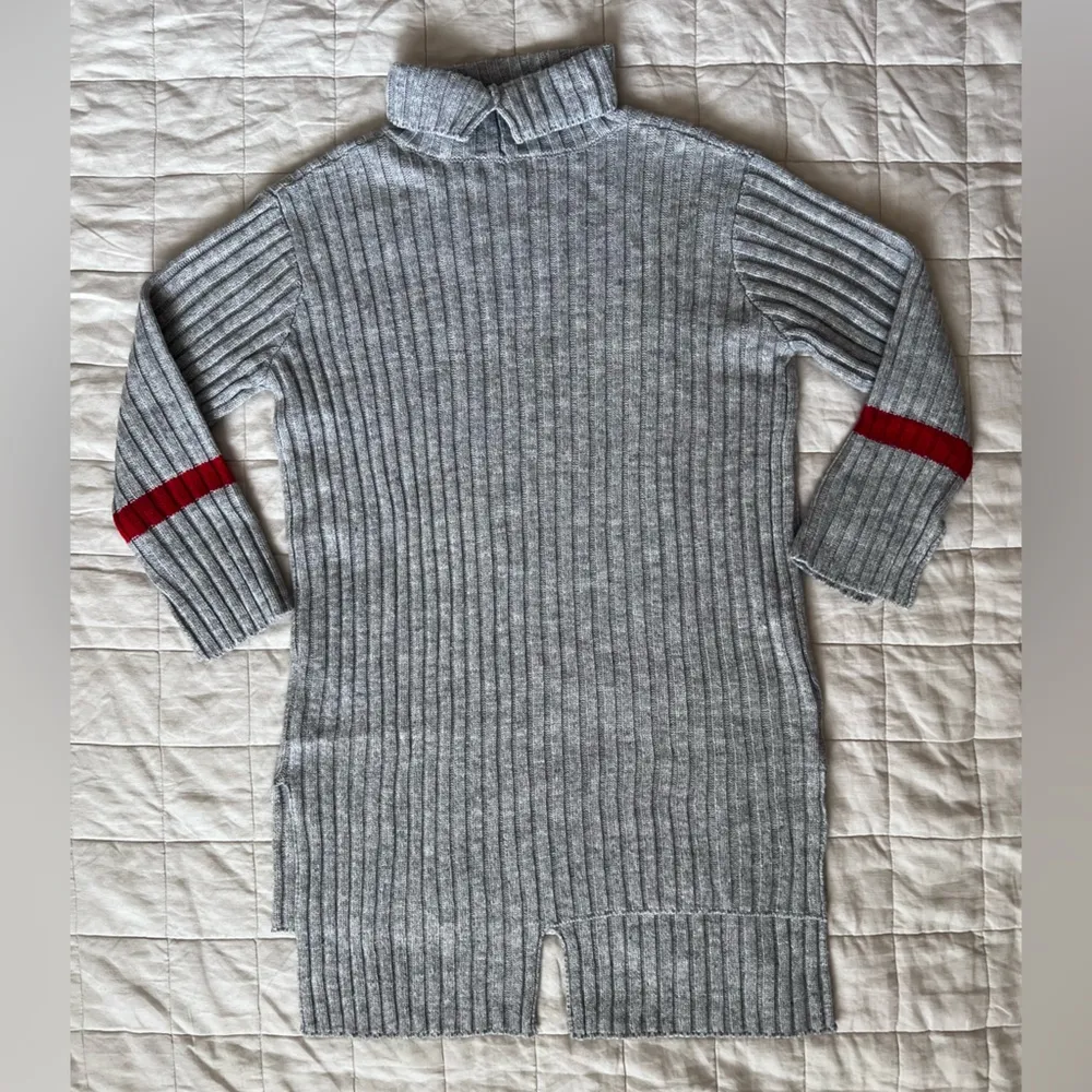 NWT Avantlook Artsy Grey Chunky Rib Knit Asymmetrical Cut Mini Dress / Tunic - Image 3