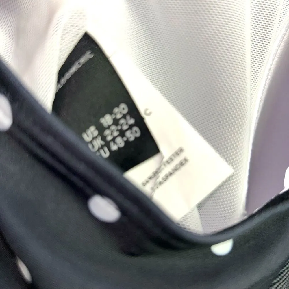 BLOOMCHIC Black With White Polka Dots Swim Top Size 18/20 - Image 4