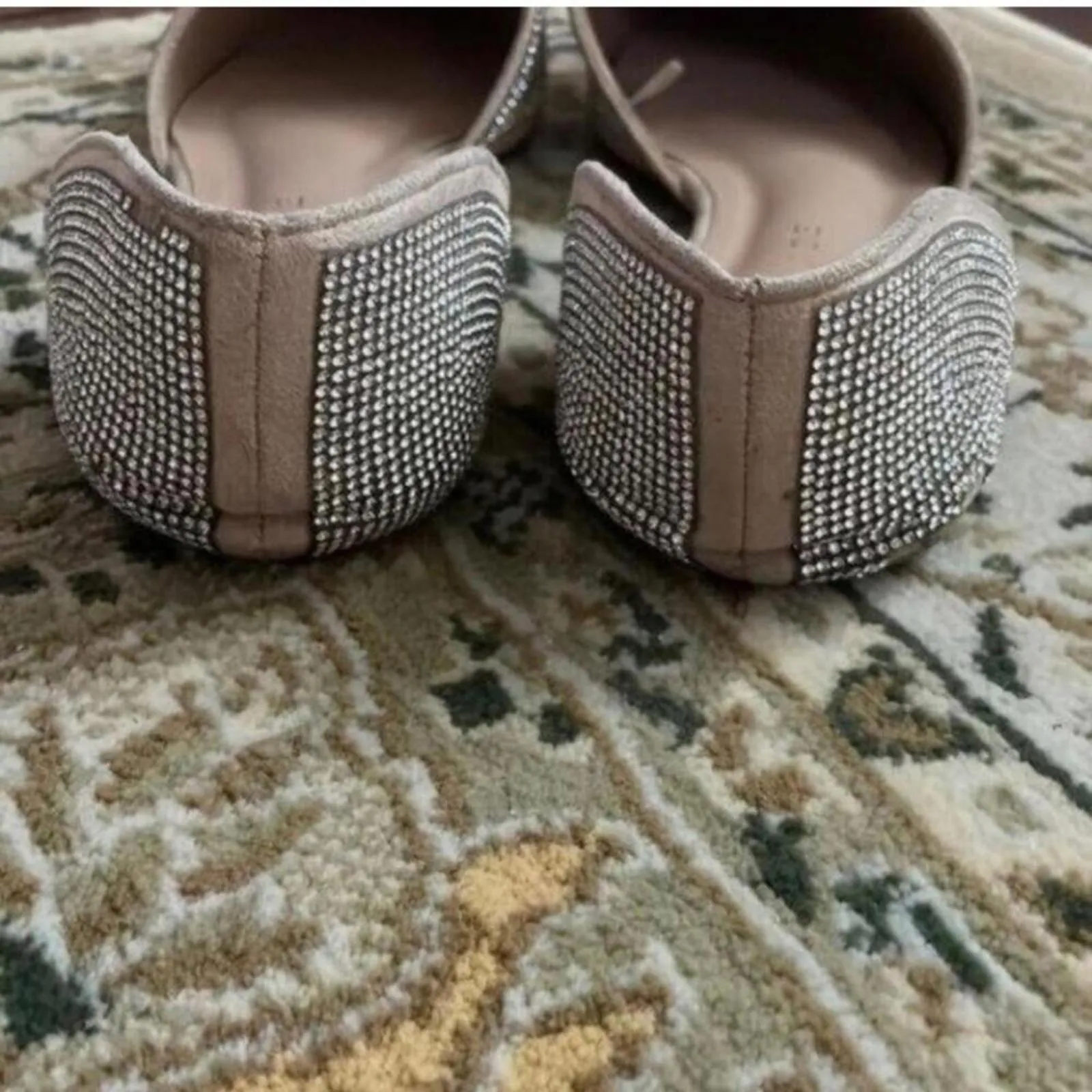 Rampage  rhinestone studded pointed toe open side flats wedding glam - Image 9