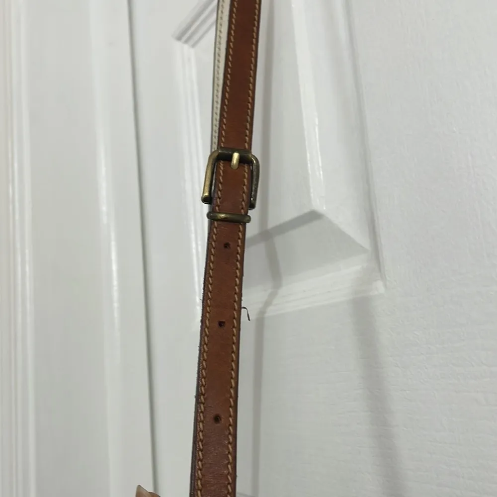 Vintage Cloetta Made In Italy Crossbody Leather Bag Brown & Beige Textured - Image 9