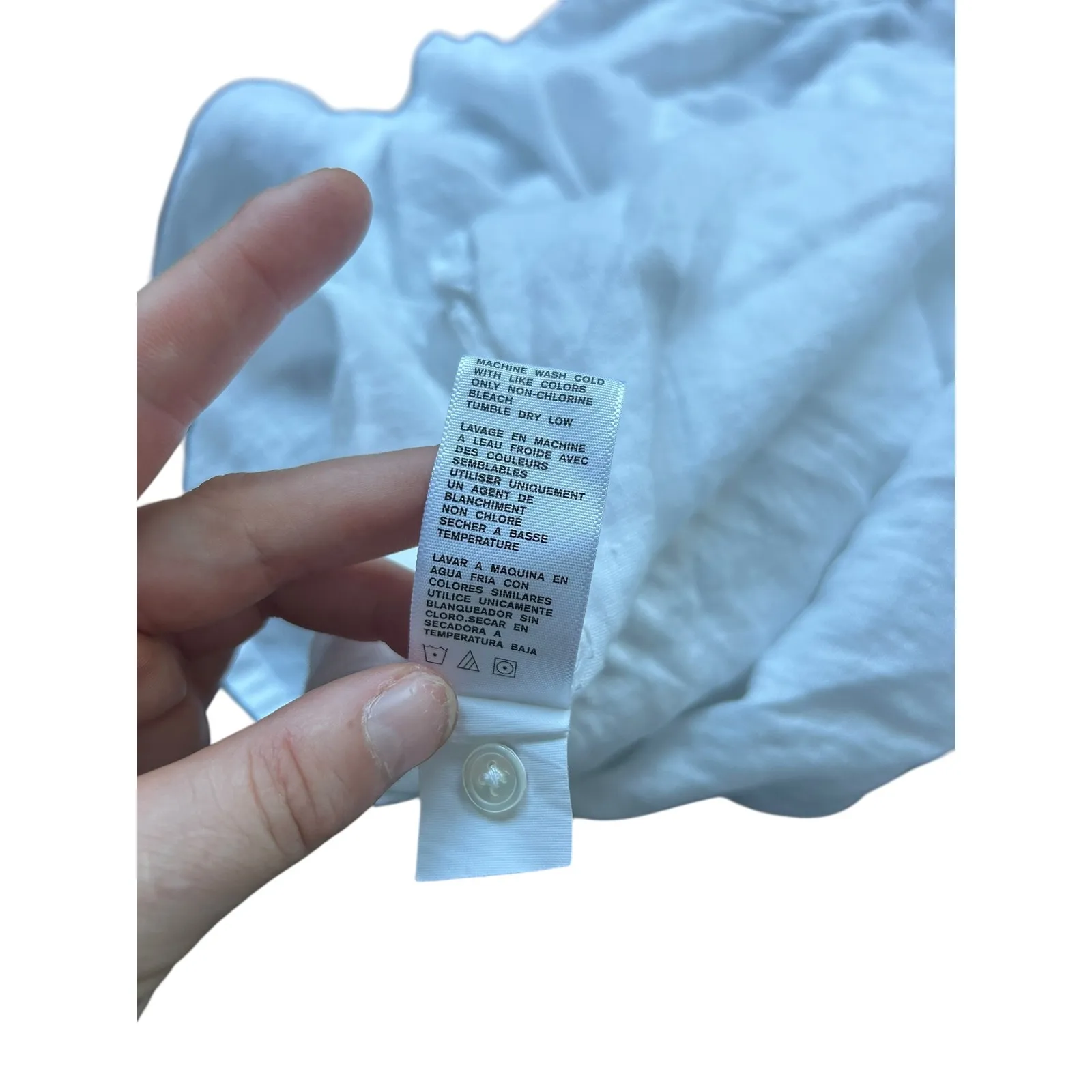 JAMES PERSE Linen Tunic Shirt White V-Neck Short Sleeve Classic Women's Size 2 - Image 7