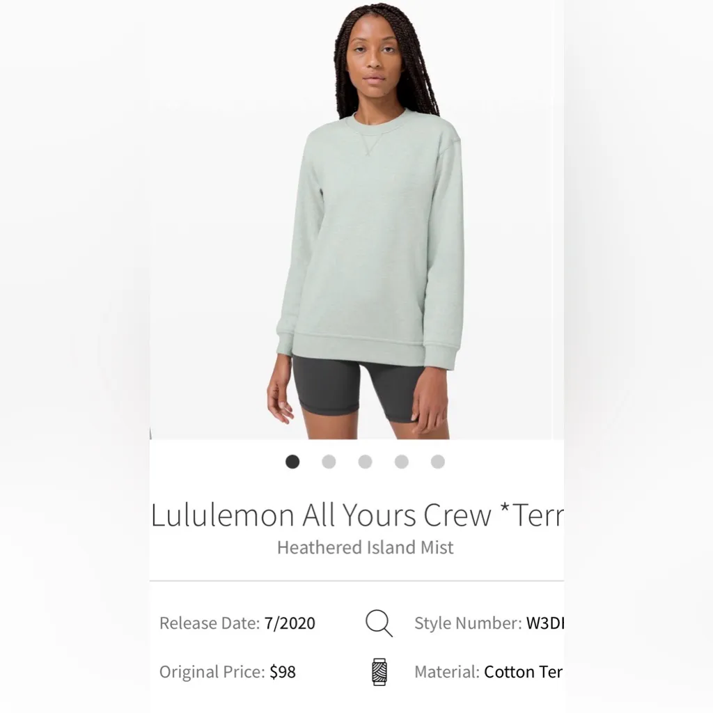 Lululemon Size 4 “All Yours” Crewneck in Heathered Island Mist - Image 3