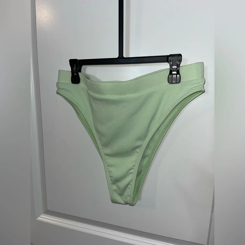 ZAFUL NWT Ribbed Cinched Lace Up Tankini Swimwear Set Summer Mint Green Sz 6 - Image 12