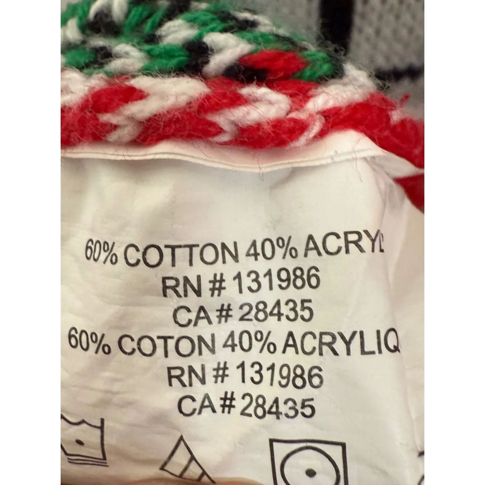 Ugly Christmas Sweater Llama Hat Red Green Cotton Blend Size Large Holiday - Image 7