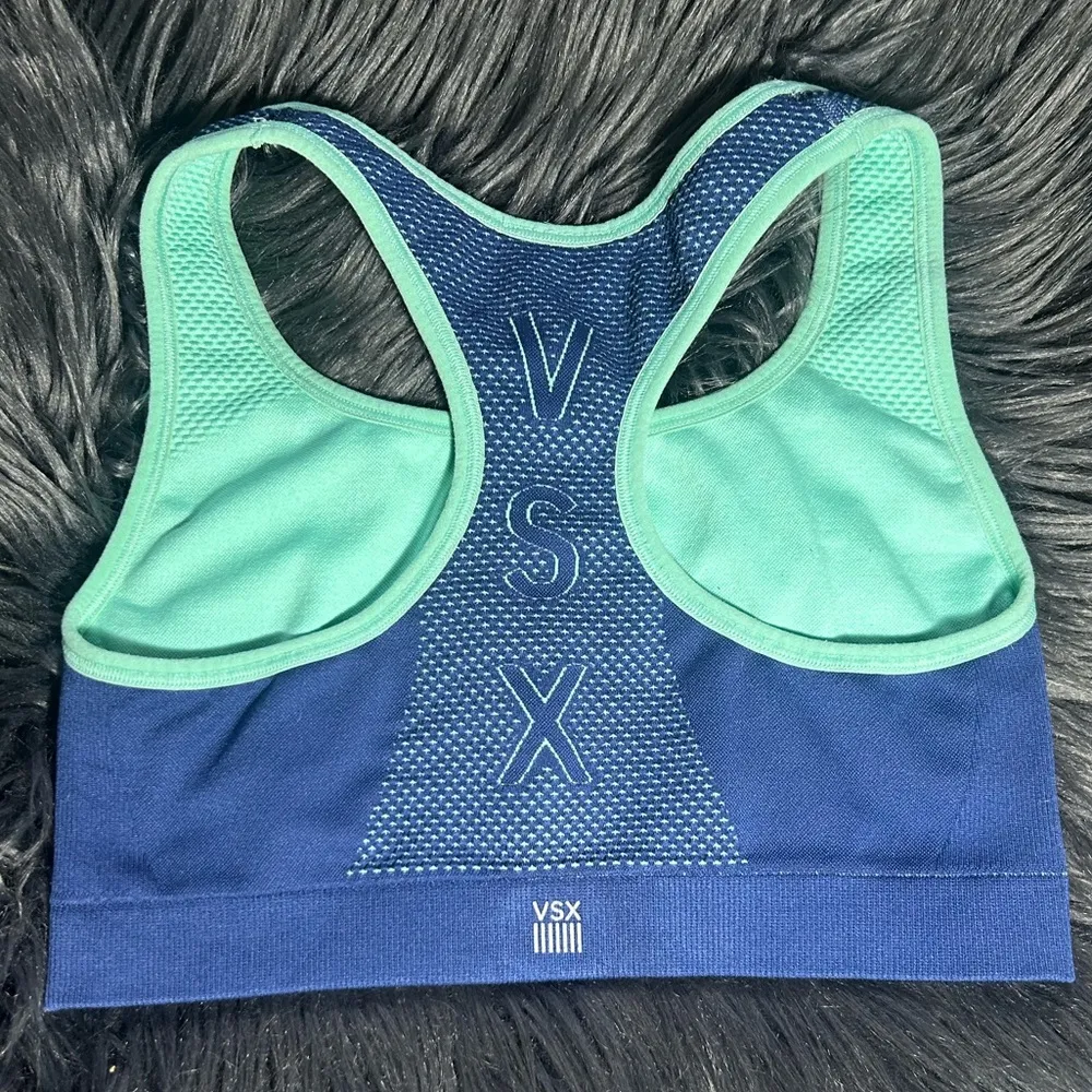 Victoria's Secret VSX Seamless Reversible Sport Bra Blue/Green Sz XS Green - Image 3