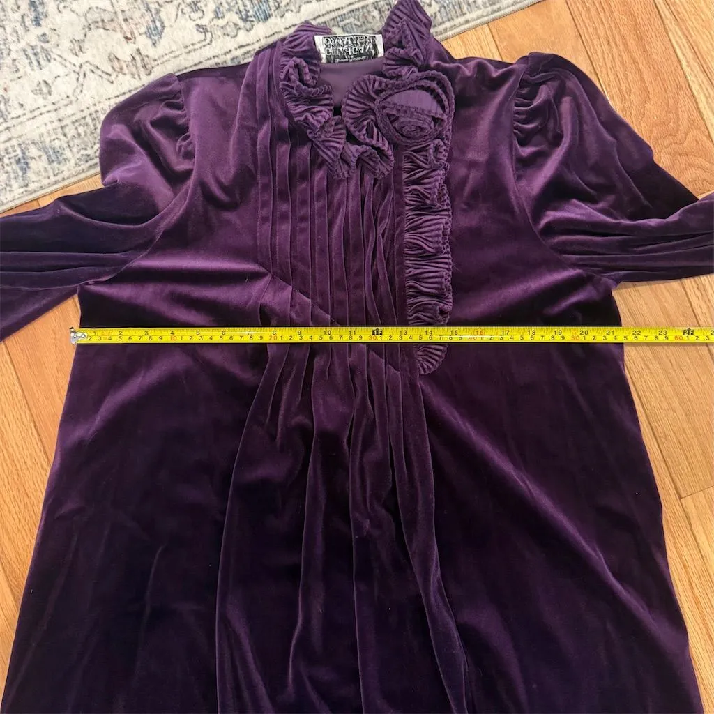 Gilligan & O'Malley Women's Purple Kimono Robe M Long Sleeve Ruffle Tie Size M - Image 8