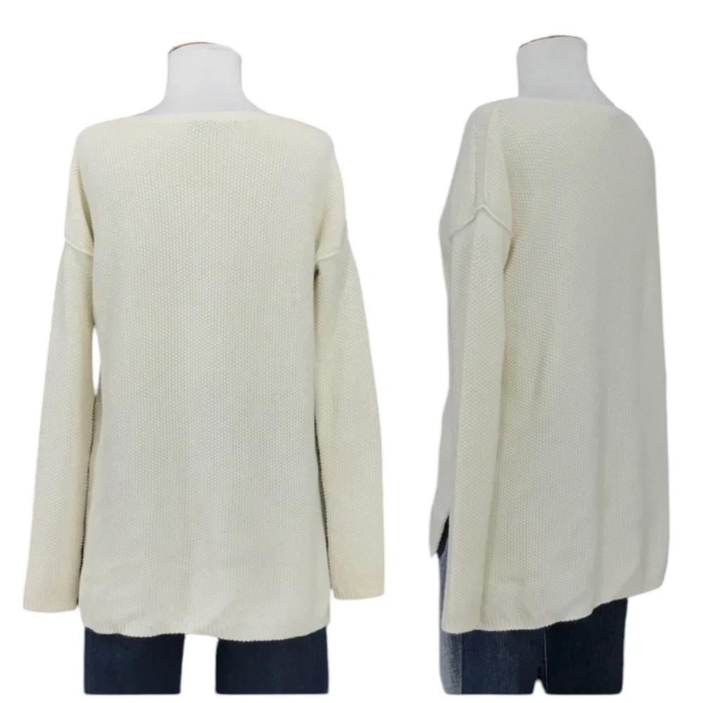 Vince Cream Ivory Cotton Crew Neck long sleeve Sweater S - Image 4