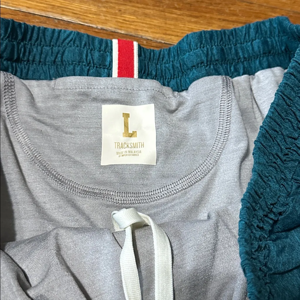 Tracksmith Women’s Teal Athletic Shorts, Large Blue - Image 2