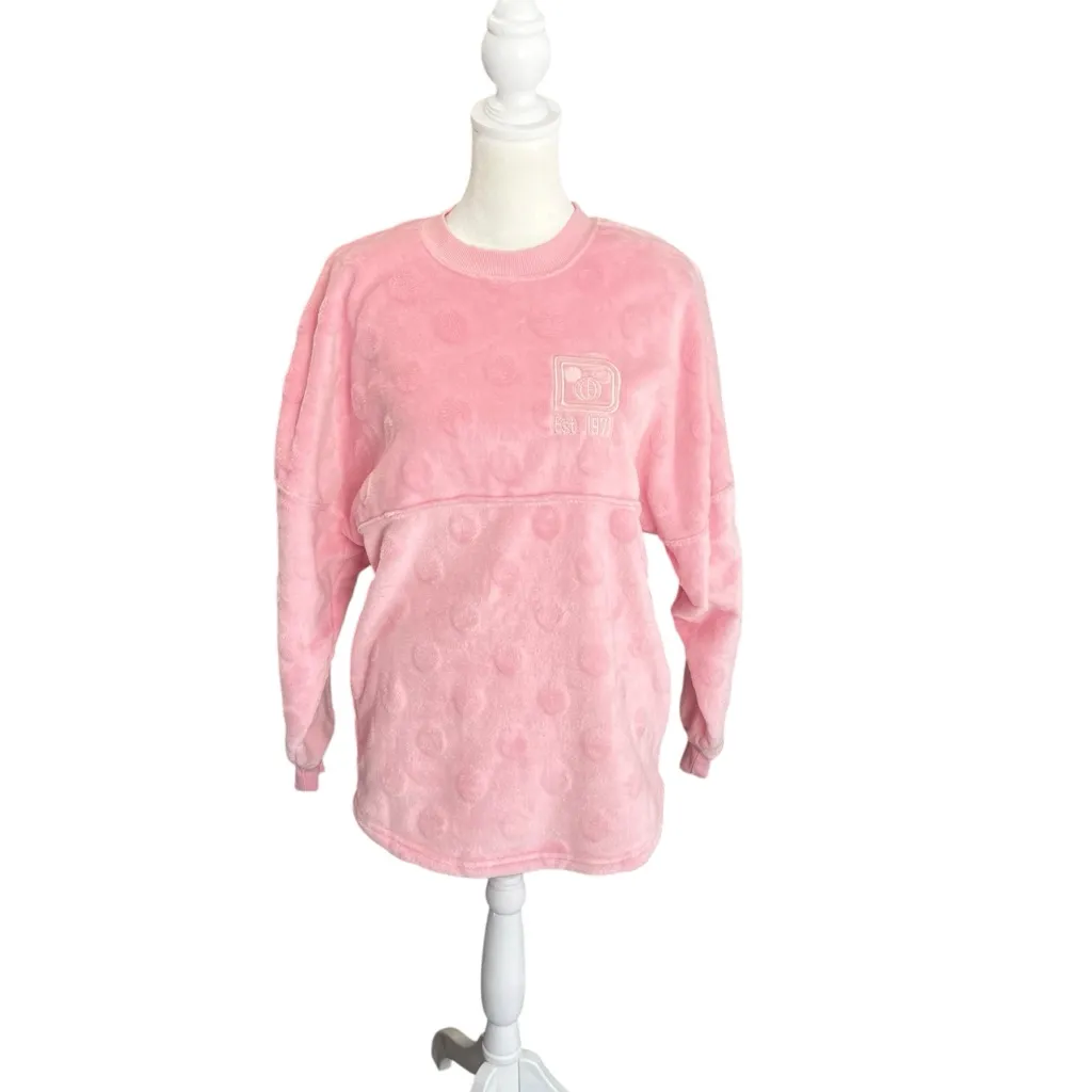 Disney Parks Spirit Jersey Pink Piglet Fluffy Sweatshirt XS Oversized - Image 2