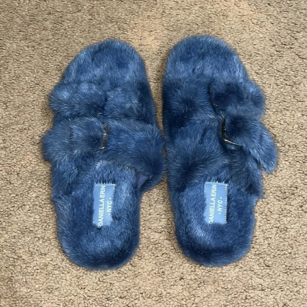 Daniella Erin‎ NYC Mink Slides Denim Blue 13 - Image 2