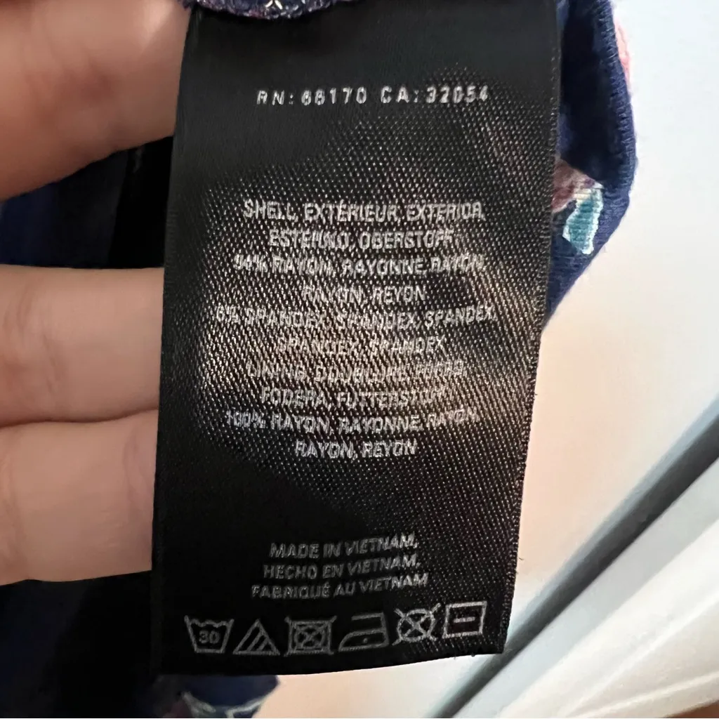 Anthropologie Maeve Midi Dress Floral Heppel Blue Purple Ruched Size Small - Image 11