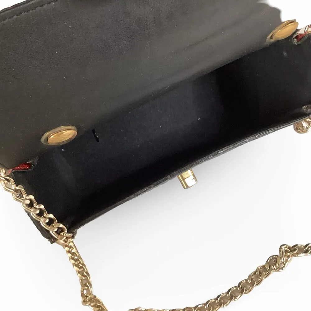 Faux Croc Leather MC Purse Black - Image 9