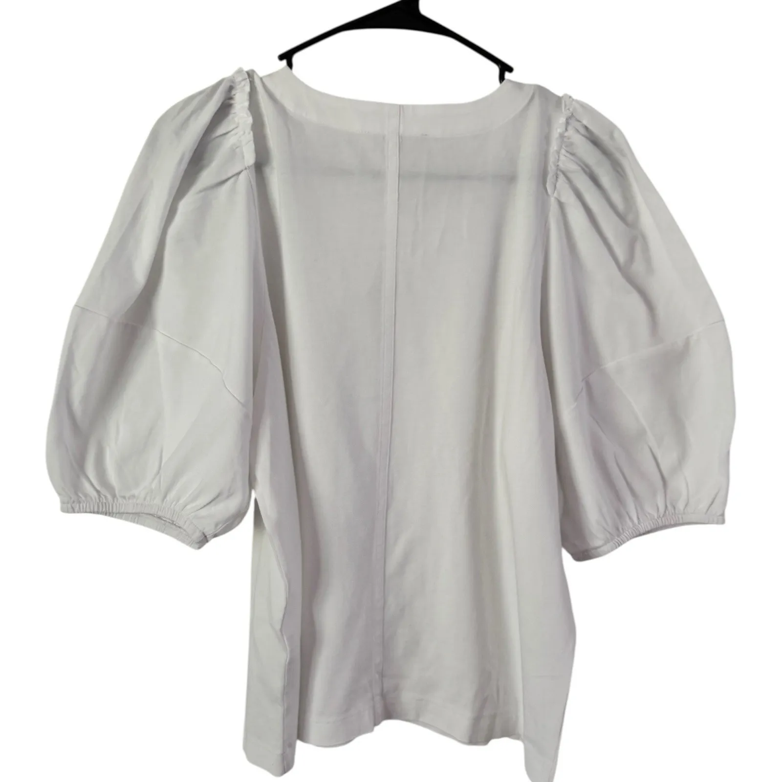 NWT Madewell Puff Sleeve Pullover Cotton Tee White Size Medium - Image 4