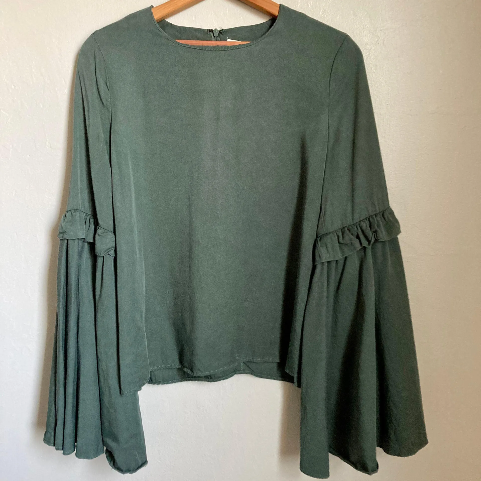 . Green Top with Bell Sleeves - Image 2
