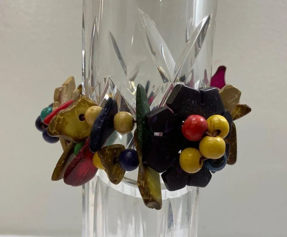 Wooden Beaded Stretch Bracelet - Image 2