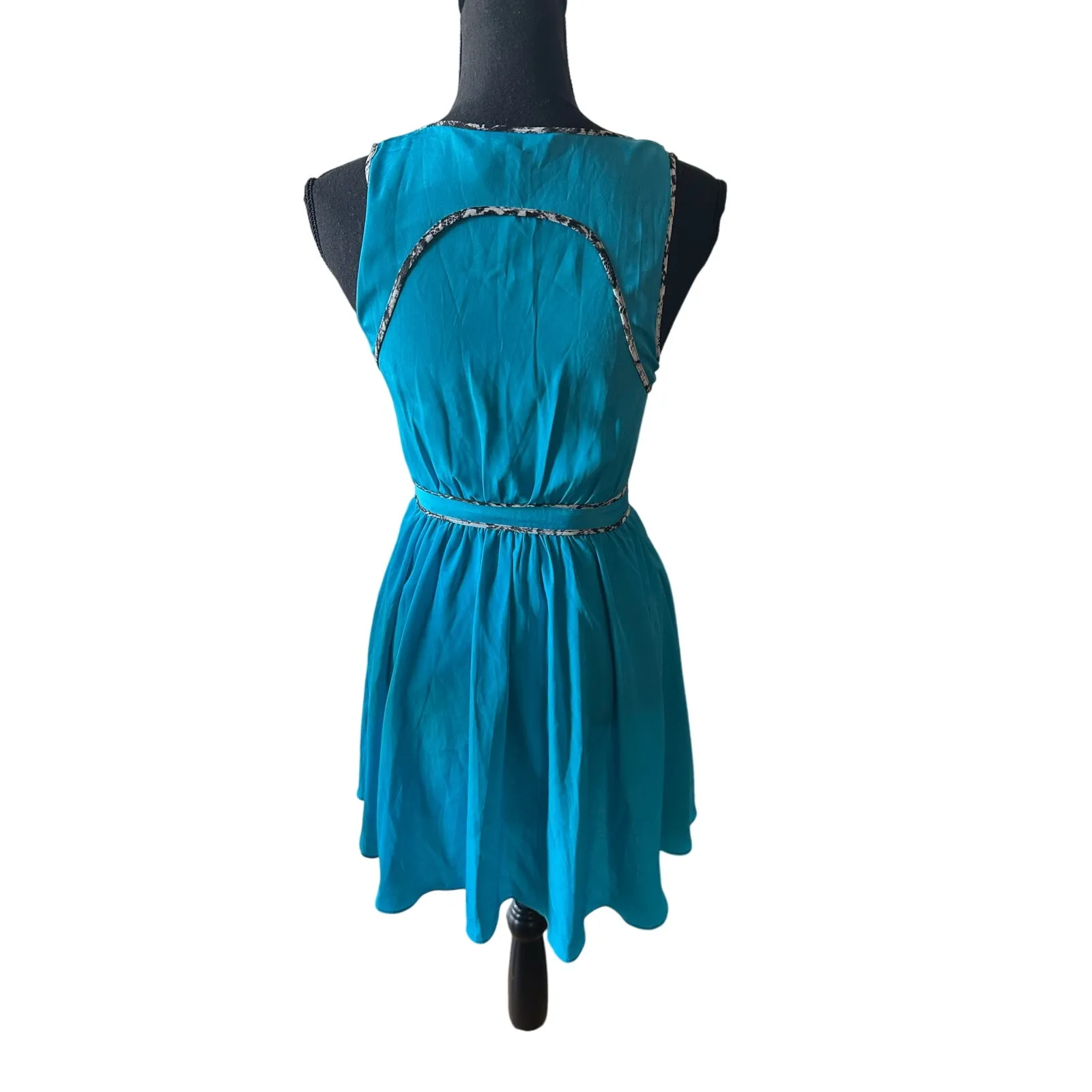 Armani Exchange Reversible Mini Dress Teal Sleeveless Keyhole Neckline - Image 6