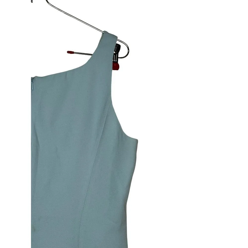 August Silk Women Dress Lined Knee Length Square Neck Sleeveless Split Hem Green - Image 8