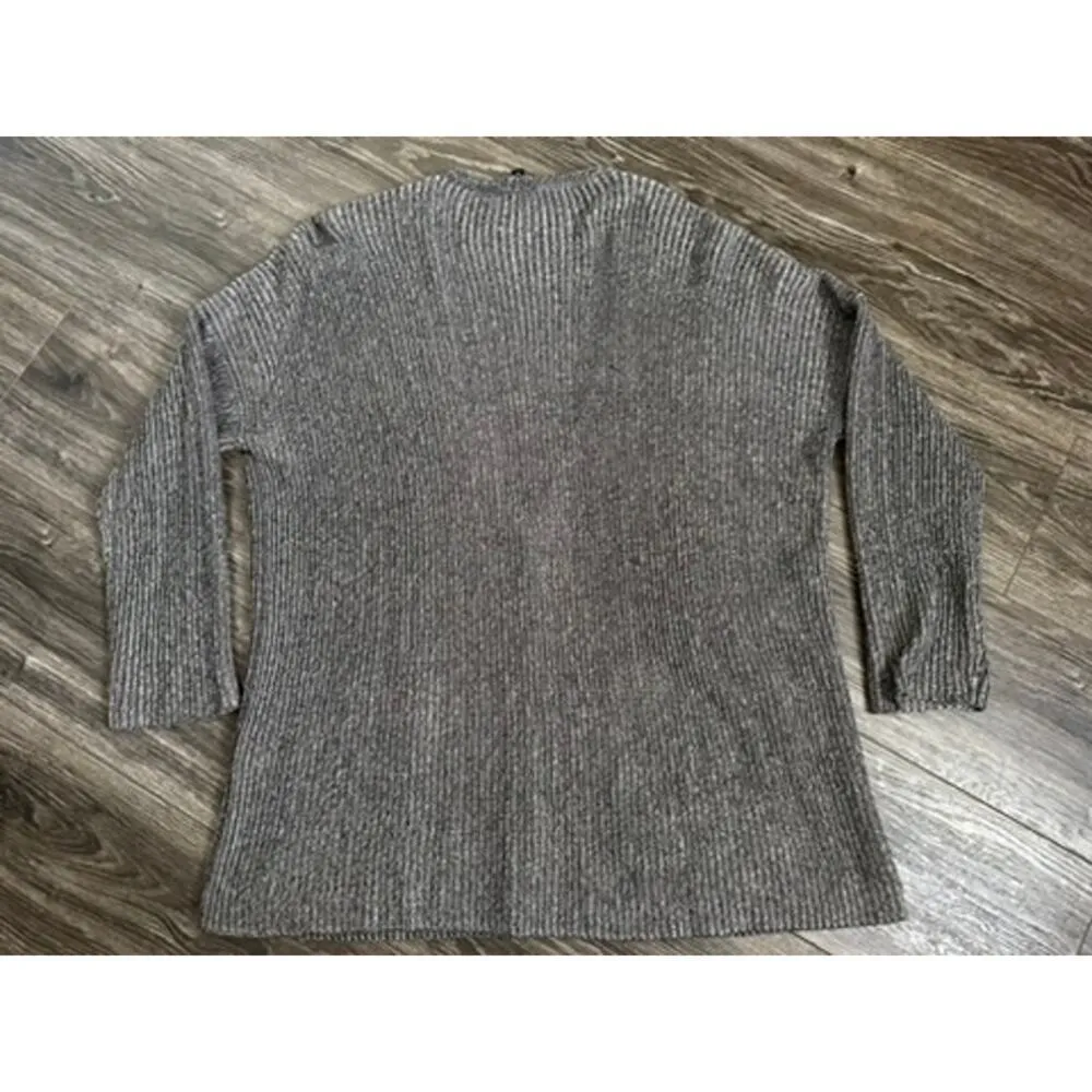 Eileen Fisher Organic Cotton & Tencel Lyocell Cardigan Marled Sweater Large - Image 6