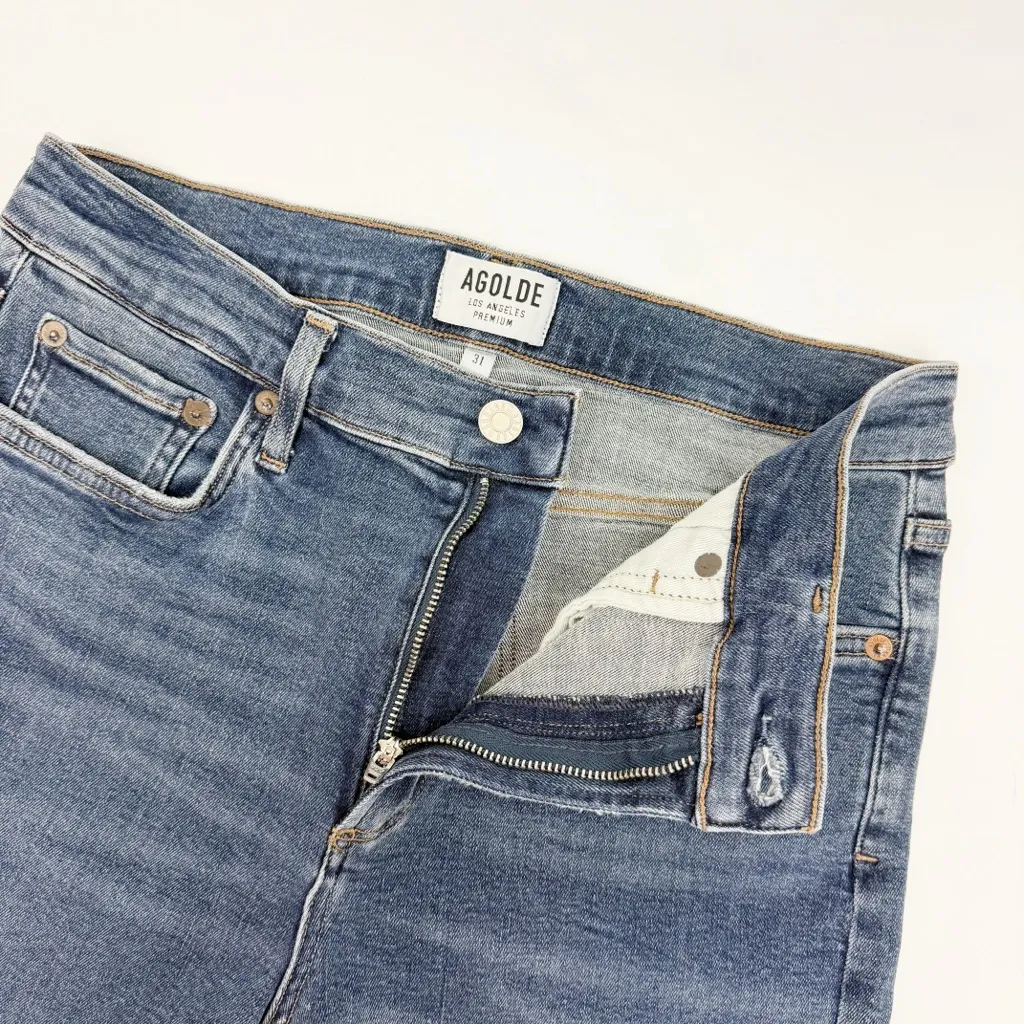 AGOLDE Sophie High Rise Skinny Crop in Discretion Wash Chewed Hem - Image 10