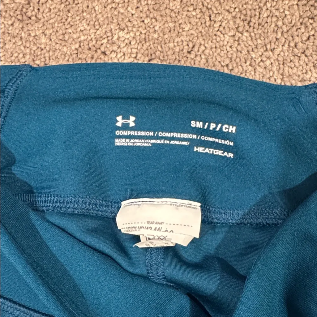 Under Armour Heat Gear Compression Teal Leggings SIZE S - Image 3