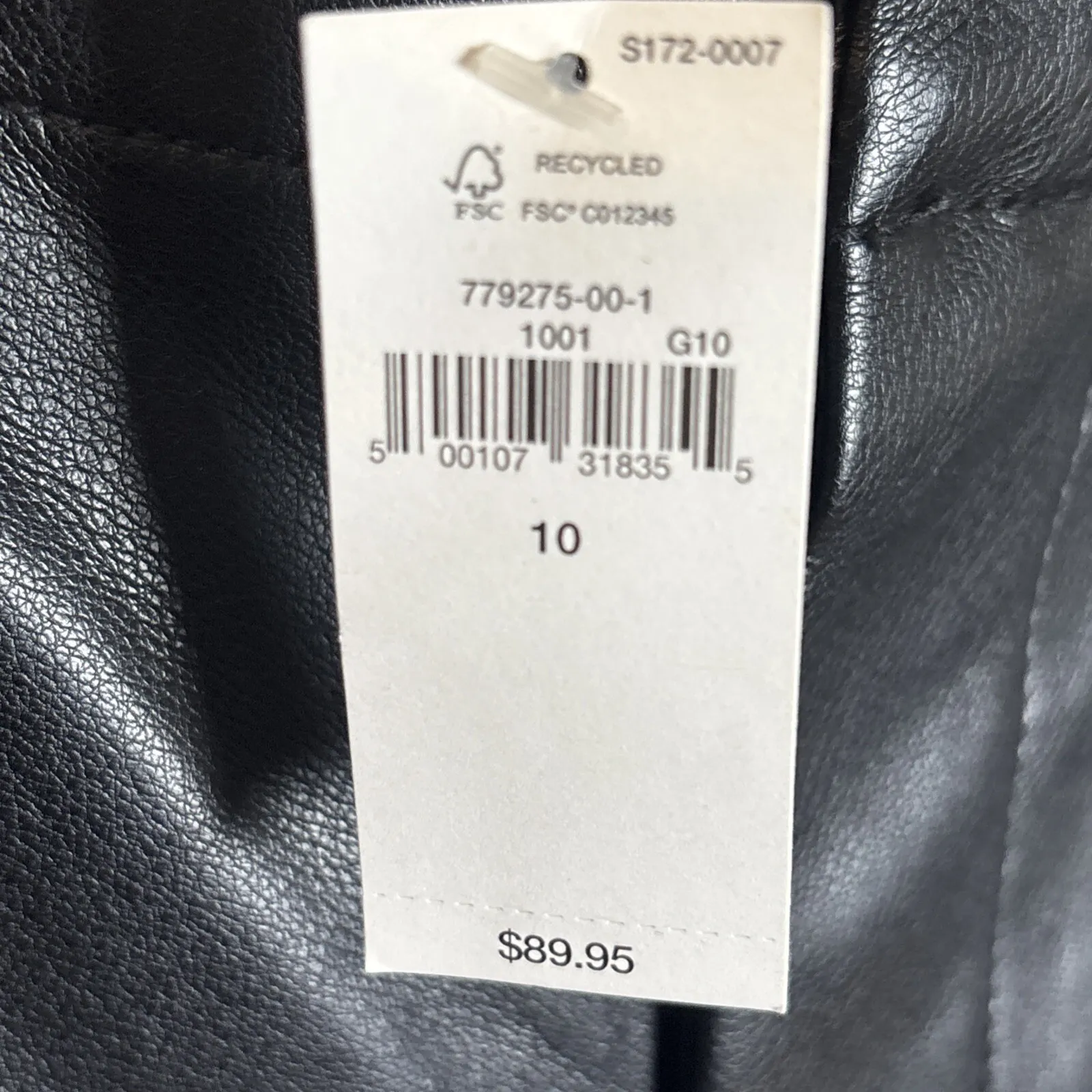Gap Black Faux Leather Vegan Pants Womens Sz 10 New Moto Pockets $89.95 - Image 4