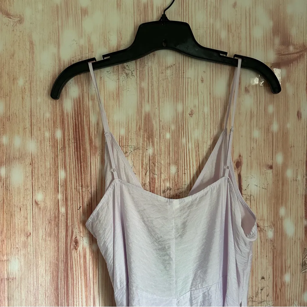 H&M Lilac Purple Semi Sheer Flounce Trim Crinkle Midi Dress - Image 10