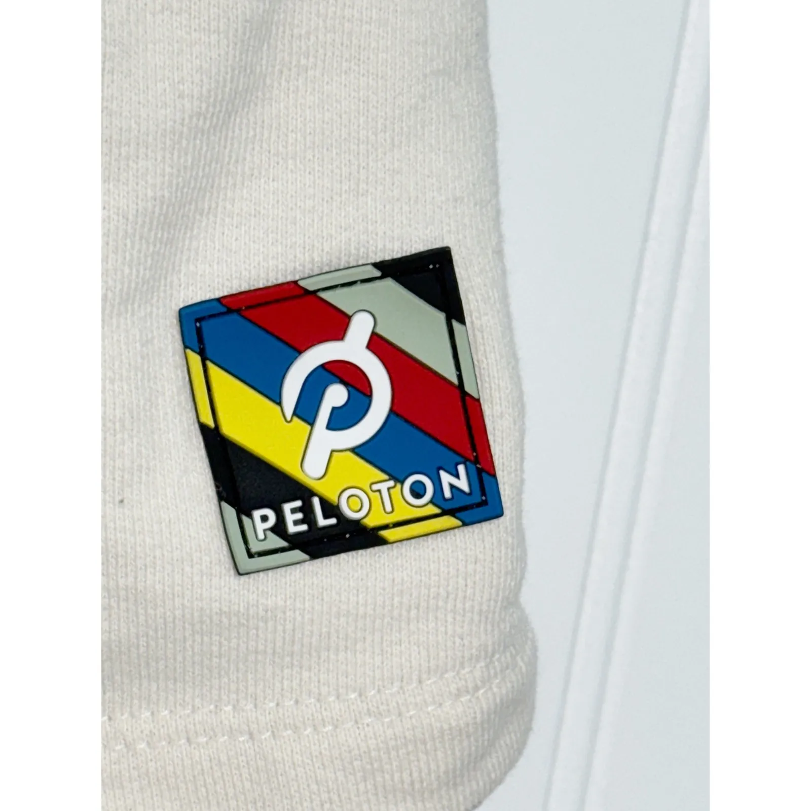 Peloton Women's Sweat‎ Shorts Drawstring  Cream Cotton Blend Athletic Large - Image 4