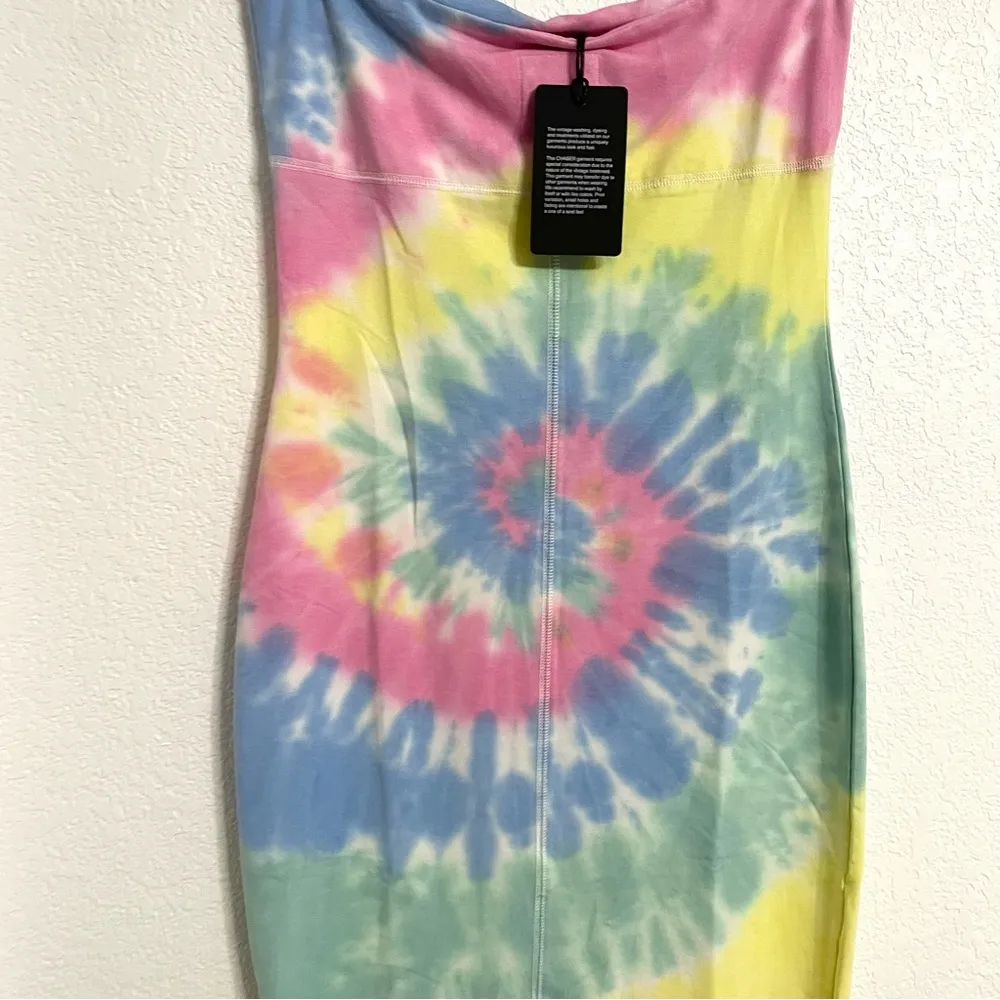 NWT Chaser Womens Tube Top Dress Tie Dye Multicolor Front Slit Size Small - Image 7