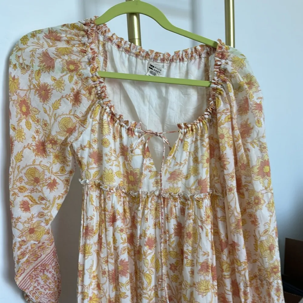 NEW NWT Billabong “Endless Sunset” floral long sleeve maxi dress yellow pink - Image 4
