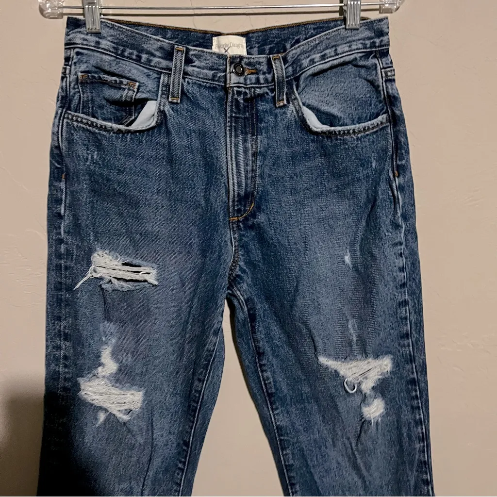 Favorite Daughter The Tommy‎ Low Slung Long Straight Boston Denim Jeans Blue Size 24 - Image 5