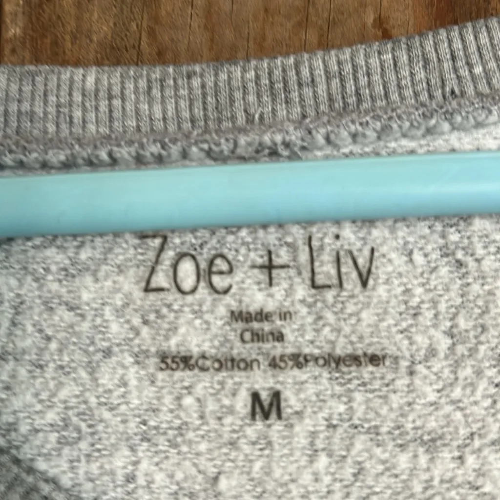 Zoe+Liv Junior Rose Long Sleeve Graphic‎ Sweatshirt, Gray, Medium - Image 3