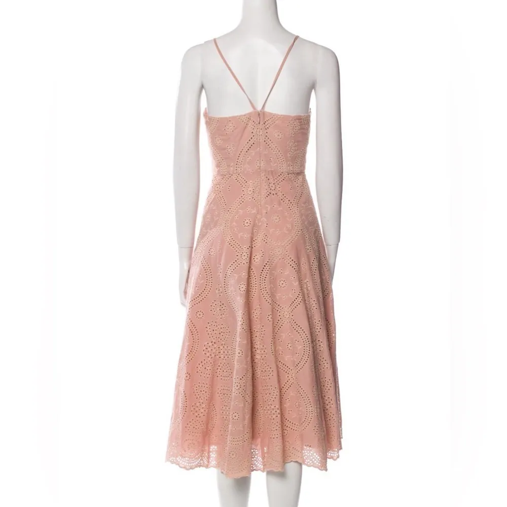 NWT LoveShackFancy Molly Eyelet Midi Dress Pastel Blush Pink sz XS - Image 4