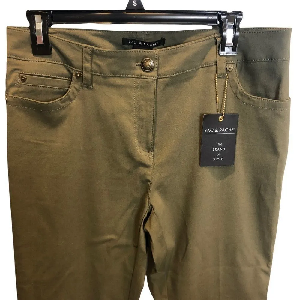 Zac & Rachel Olive Green Slim Leg Leggings Women’s Size 10 *** read description Green - Image 2