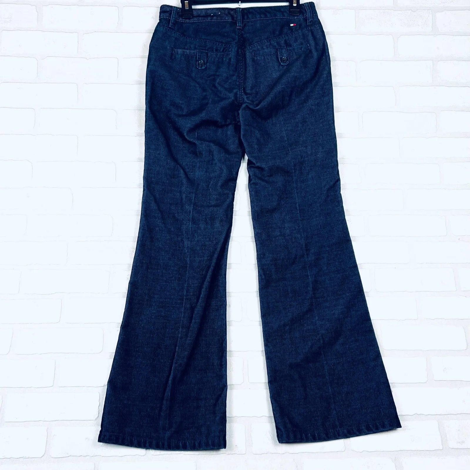 Tommy Hilfiger Jeans Womens Size 6 Corduroy Flare Leg Dark‎ Wash Pants - Image 8