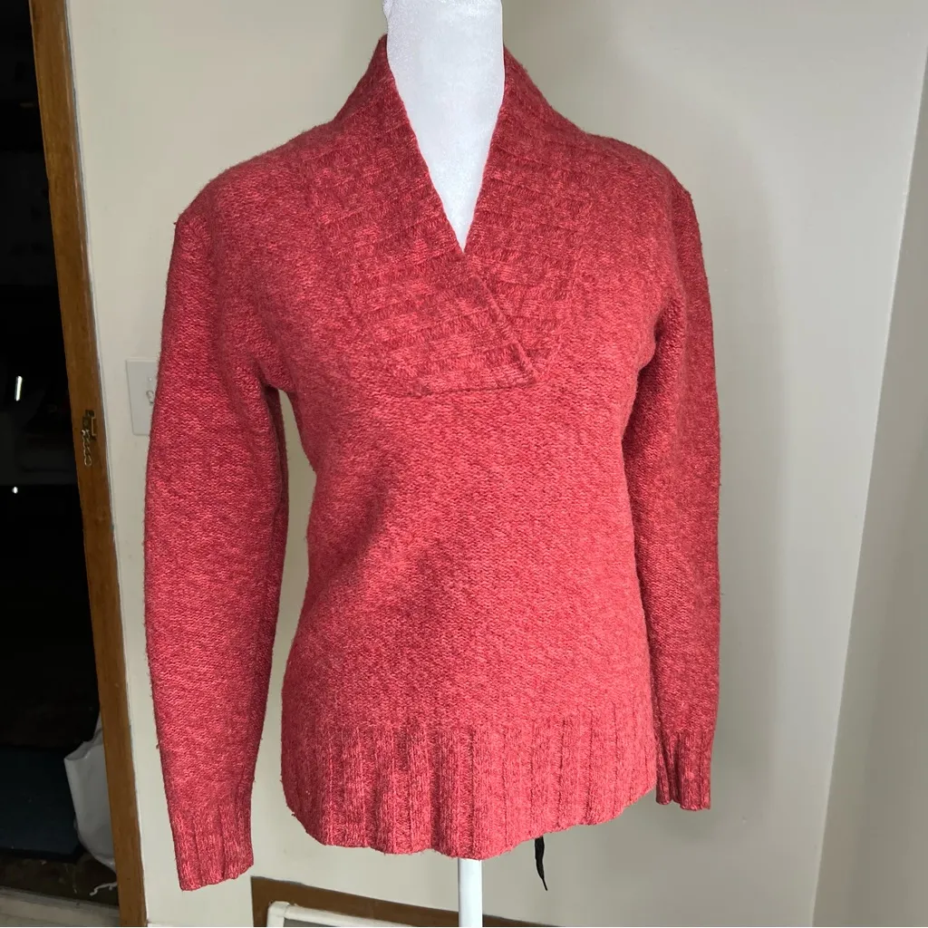 Horny Toad Women's V-Neck WOOL & cashmere Sweater in Rich Red size S - Image 2