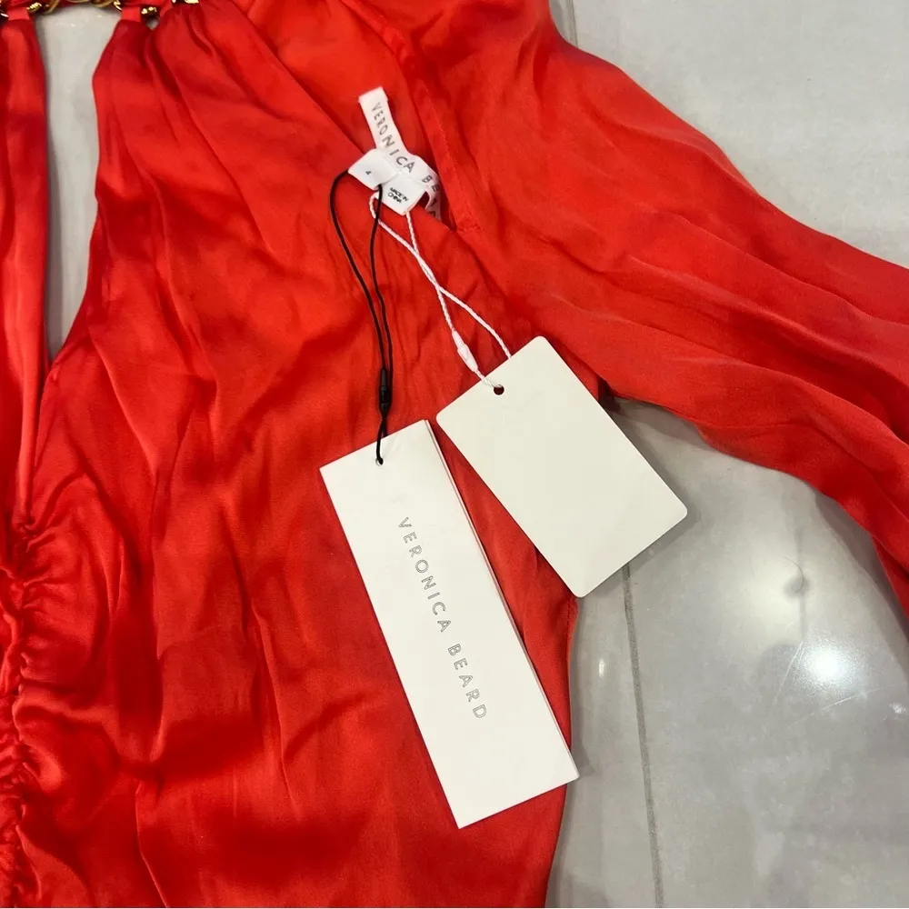 Veronica Beard NWT Fayla Chain Link Cutout Long Sleeve Midi Dress - Image 6