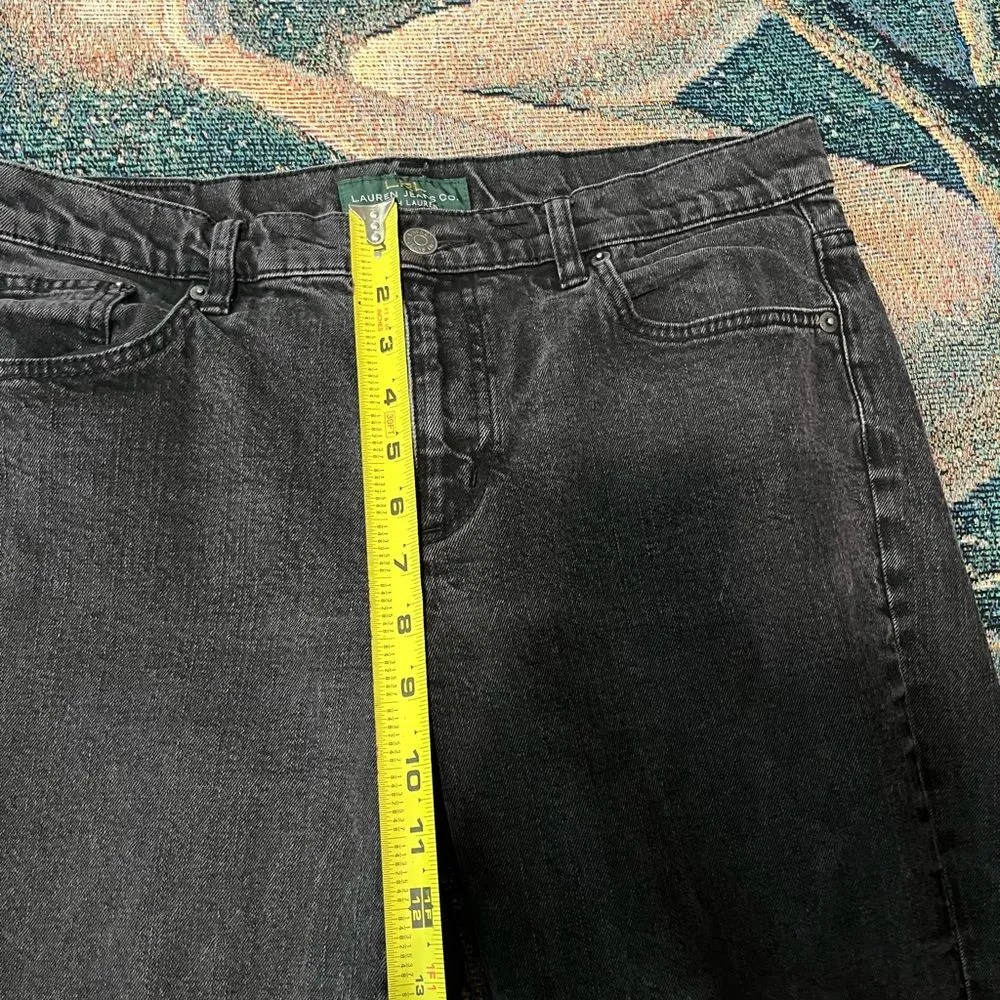 Lauren Ralph Lauren Black Classic Bootcut Jeans Sz 14 Stretch Denim Mid - Image 11