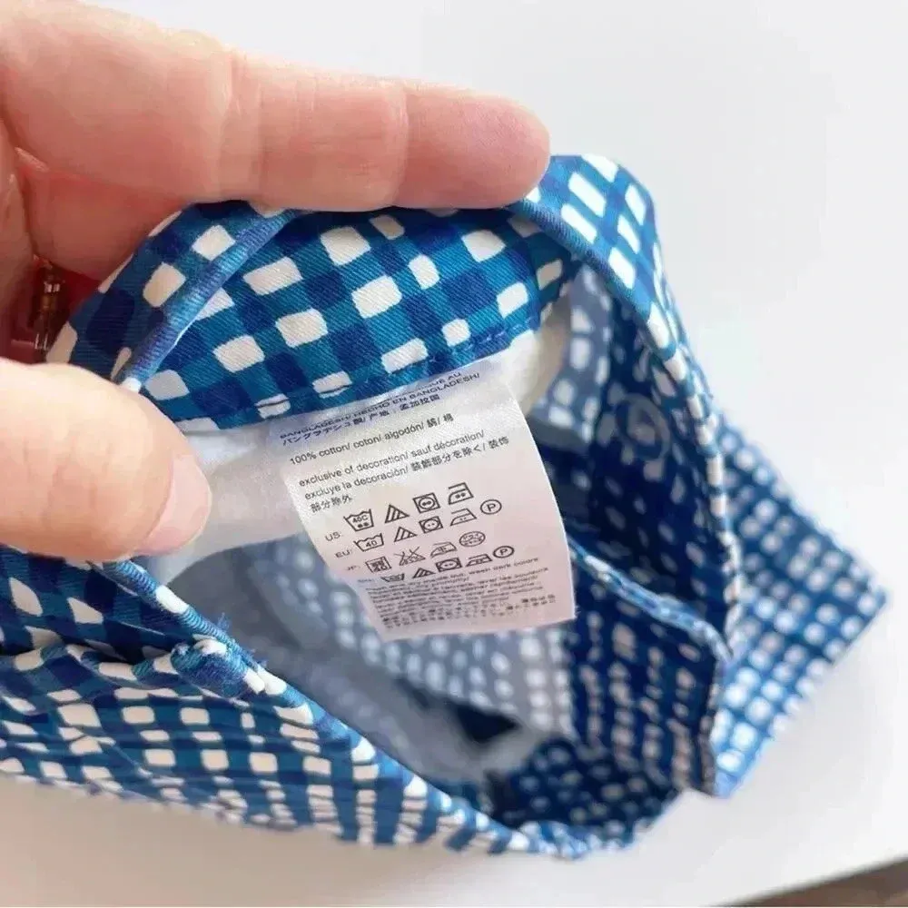 Tommy Hilfiger Chino Cotton Shorts Blue White Checker Print Size 10 NWT 5” - Image 7