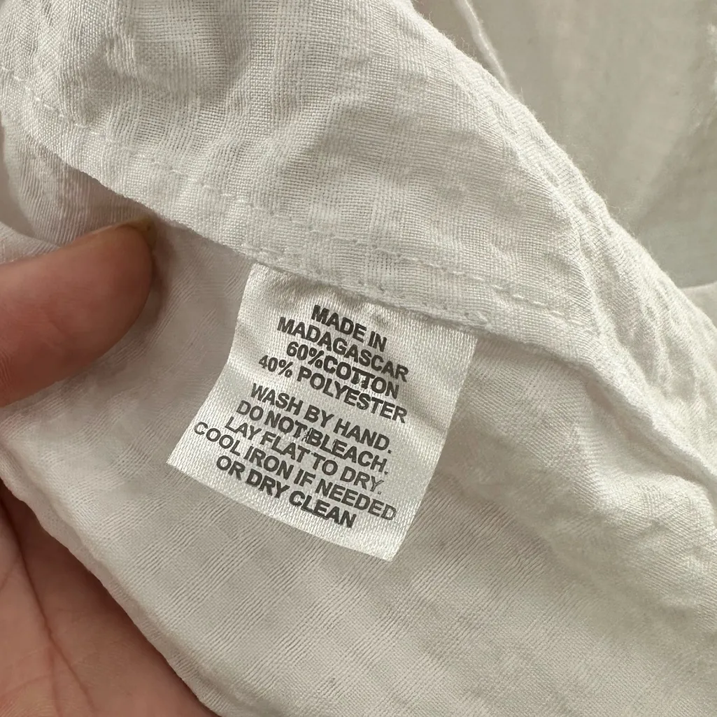 Maxwell and Geraldine "The Sarah Short Stretch Smocking Puff Sleeve Cotton Dress" White Size M - Image 7