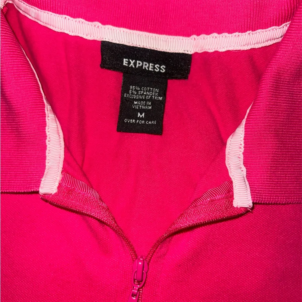 Express Women's Bright Pink Polo Shirt - Image 2
